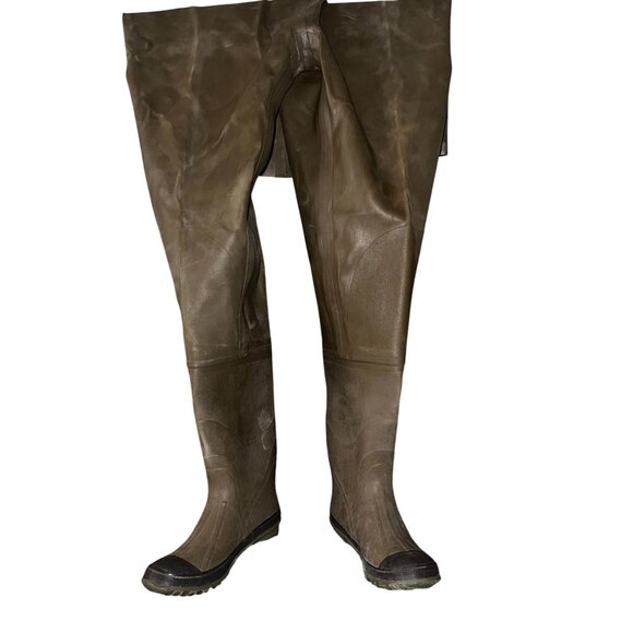 Stone Creek Steel Shank Chest Waders Insulated Rubber Men 10 Green Boots Fishing - Picture 1 of 11